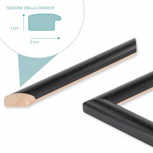 Cornice portafoto in legno da parete PIATTINA NERA, per foto, stampe artistiche, poster, quadri moderni - 50x70 cm del brand Lupia, categoria: Arredo e decorazioni > Cornici e Portafoto > Cornici portafoto da parete.