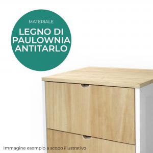 Cassettiera comodino MOBILE ITALY Bianco con 2 CASSETTI in legno 39x29xH45 cm organizer stile moderno minimalista del brand Lupia, categoria: Complementi d'arredo > Mobili, Cassettiere, Bauletti > Mobili, Cassettiere.