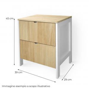 Cassettiera comodino MOBILE ITALY Bianco con 2 CASSETTI in legno 39x29xH45 cm organizer stile moderno minimalista del brand Lupia, categoria: Complementi d'arredo > Mobili, Cassettiere, Bauletti > Mobili, Cassettiere.
