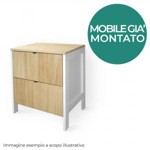 Cassettiera comodino MOBILE ITALY Bianco con 2 CASSETTI in legno 39x29xH45 cm organizer stile moderno minimalista del brand Lupia, categoria: Complementi d'arredo > Mobili, Cassettiere, Bauletti > Mobili, Cassettiere.