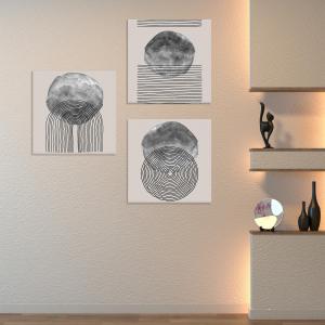 Set 3 pezzi Quadri su tela con linee astratte Canvas World 57x57 cm LINES per soggiorno, capezzale camera da letto, cucina, ufficio del brand Lupia, categoria: Arredo e decorazioni > Quadri e Tele > Quadri a pannelli.