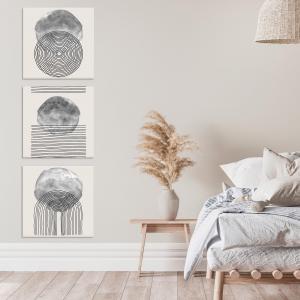 Set 3 pezzi Quadri su tela con linee astratte Canvas World 57x57 cm LINES per soggiorno, capezzale camera da letto, cucina, ufficio del brand Lupia, categoria: Arredo e decorazioni > Quadri e Tele > Quadri a pannelli.
