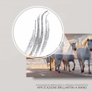 Quadro moderno su tela BRILLANT con Glitter 52x122 cm SUNSET WITH HORSES per soggiorno, capezzale camera da letto, ufficio del brand Lupia, categoria: Arredo e decorazioni > Quadri e Tele > Quadri su tela.