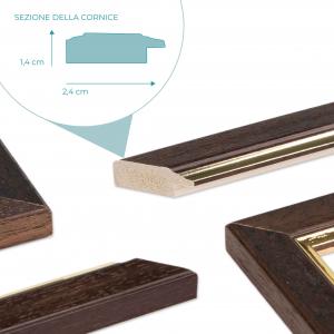 Cornice portafoto da parete Arte Povera NOCE FILO ORO per foto, stampe artistiche, poster, quadri - 13x18 cm del brand Lupia, categoria: Arredo e decorazioni > Cornici e Portafoto > Cornici portafoto da parete.