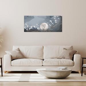 Quadro moderno Stampa su Tela CANVAS WORLD 52x122 cm SWALLOW FLIGHT, volo di rondini con luna, per soggiorno, capezzale camera da letto, ufficio del brand Lupia, categoria: Arredo e decorazioni > Quadri e Tele > Quadri su tela.