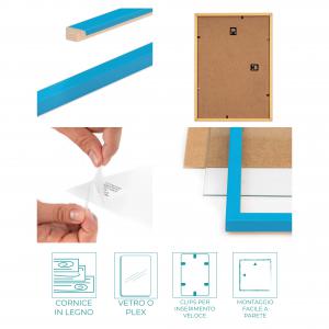 Cornice portafoto in legno da parete BOMBER BLU CELESTE, per foto, stampe artistiche, poster, quadri moderni del brand Lupia, categoria: nan, disponibile su Vorreishop.