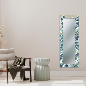 Specchio da parete lungo moderno Mirror Fantasy THE GREAT WAVE OFF KANAGAWA 44x127 cm con cornice stampata, per camera da letto, soggiorno, ingresso del brand Lupia, categoria: Complementi d'arredo > Specchi e specchiere > Specchi da parete.