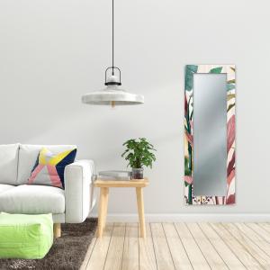 Specchio da parete lungo moderno Mirror Fantasy BANANA LEAVES 44x127 cm con cornice stampata, specchiera per camera da letto, soggiorno, ingresso del brand Lupia, categoria: Complementi d'arredo > Specchi e specchiere > Specchi da parete.