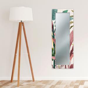 Specchio da parete lungo moderno Mirror Fantasy BANANA LEAVES 44x127 cm con cornice stampata, specchiera per camera da letto, soggiorno, ingresso del brand Lupia, categoria: Complementi d'arredo > Specchi e specchiere > Specchi da parete.