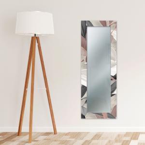 Specchio da parete lungo moderno Mirror Fantasy LEAVES MIX 44x127 cm con cornice stampata, specchiera per camera da letto, soggiorno, ingresso del brand Lupia, categoria: Complementi d'arredo > Specchi e specchiere > Specchi da parete.