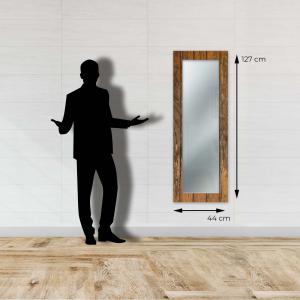 Specchio da parete lungo moderno Mirror Fantasy OLD WOOD 44x127 cm con cornice stampata, specchiera per camera da letto, soggiorno, ingresso del brand Lupia, categoria: Complementi d'arredo > Specchi e specchiere > Specchi da parete.