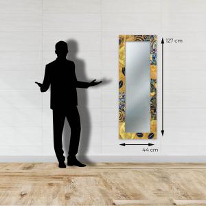 Specchio da parete lungo moderno Mirror Fantasy KLIMT GOLD 44x127 cm con cornice stampata, specchiera per camera da letto, soggiorno, ingresso del brand Lupia, categoria: Complementi d'arredo > Specchi e specchiere > Specchi stampati.