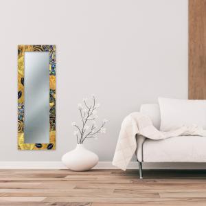 Specchio da parete lungo moderno Mirror Fantasy KLIMT GOLD 44x127 cm con cornice stampata, specchiera per camera da letto, soggiorno, ingresso del brand Lupia, categoria: Complementi d'arredo > Specchi e specchiere > Specchi stampati.