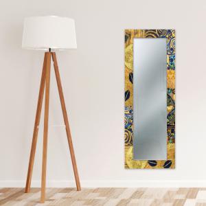 Specchio da parete lungo moderno Mirror Fantasy KLIMT GOLD 44x127 cm con cornice stampata, specchiera per camera da letto, soggiorno, ingresso del brand Lupia, categoria: Complementi d'arredo > Specchi e specchiere > Specchi stampati.