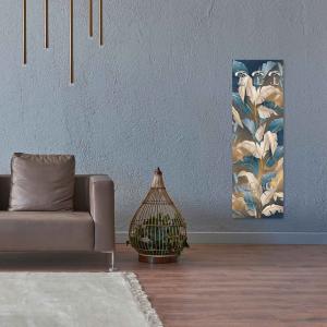 Appendiabiti da parete tema foglie 46x125 cm LEAVES WHITE BLUE a pannello con stampa, guardaroba, attaccapanni muro con 5 ganci del brand Lupia, categoria: Complementi d'arredo > Appendiabiti > Appendiabiti da parete.