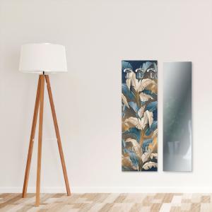 Appendiabiti da parete tema foglie 46x125 cm LEAVES WHITE BLUE a pannello con stampa, guardaroba, attaccapanni muro con 5 ganci del brand Lupia, categoria: Complementi d'arredo > Appendiabiti > Appendiabiti da parete.