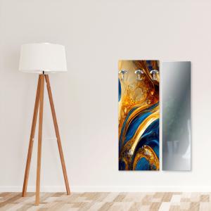 Appendiabiti da parete tema moderno fluido marmoreo 46x125 cm FLUID 2 a pannello con stampa, guardaroba, attaccapanni muro con 5 ganci del brand Lupia, categoria: Complementi d'arredo > Appendiabiti > Appendiabiti da parete.