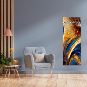 Appendiabiti da parete tema moderno fluido marmoreo 46x125 cm FLUID 2 a pannello con stampa, guardaroba, attaccapanni muro con 5 ganci del brand Lupia, categoria: Complementi d'arredo > Appendiabiti > Appendiabiti da parete.