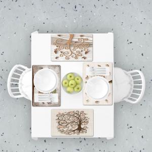 Tovagliette americane lavabili, set da 4 pezzi in PVC rettangolari 31x45 cm, decorate con tema Albero della vita TREE del brand Lupia, categoria: Tavola e cucina > Accessori per la Tavola > Tovagliette americane.