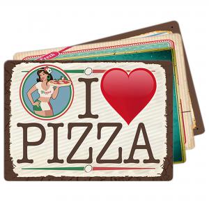 Tovagliette americane lavabili, set da 4 pezzi in PVC rettangolari 31x45 cm, decorate con tema FOOD del brand Lupia, categoria: Tavola e cucina > Accessori per la Tavola > Tovagliette americane.