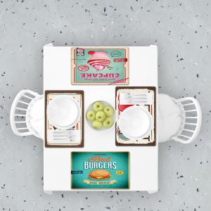 Tovagliette americane lavabili, set da 4 pezzi in PVC rettangolari 31x45 cm, decorate con tema FOOD del brand Lupia, categoria: Tavola e cucina > Accessori per la Tavola > Tovagliette americane.