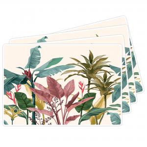 Tovagliette americane lavabili, set da 4 pezzi in PVC rettangolari 31x45 cm, decorate con tema BANANA LEAVES del brand Lupia, categoria: Tavola e cucina > Accessori per la Tavola > Tovagliette americane.