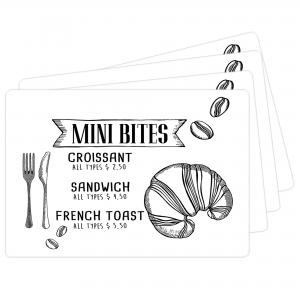 Tovagliette americane lavabili, set da 4 pezzi in PVC rettangolari 31x45 cm, decorate con tema MINI BITES del brand Lupia, categoria: Tavola e cucina > Accessori per la Tavola > Tovagliette americane.