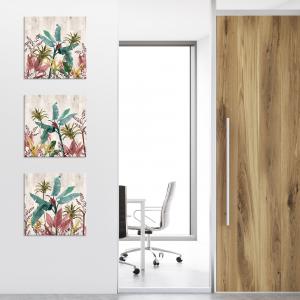 Set 3 pezzi Quadri su foglie di banano Canvas World 57x57 cm BANANA LEAVES BEIGE per soggiorno, capezzale camera da letto, cucina, ufficio del brand Lupia, categoria: Arredo e decorazioni > Quadri e Tele > Quadri su tela.