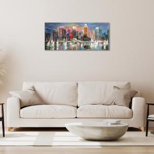 Quadro moderno Stampa su Tela CANVAS WORLD 52x122 cm SKYSCRAPERS AND SAILS, skyline grattacieli, per soggiorno, capezzale camera da letto, ufficio del brand Lupia, categoria: Arredo e decorazioni > Quadri e Tele > Quadri su tela.