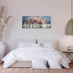 Quadro moderno Stampa su Tela CANVAS WORLD 52x122 cm SKYSCRAPERS AND SAILS, skyline grattacieli, per soggiorno, capezzale camera da letto, ufficio del brand Lupia, categoria: Arredo e decorazioni > Quadri e Tele > Quadri su tela.