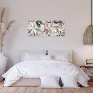Quadro moderno Stampa su Tela CANVAS WORLD 52x122 cm LEAVES MIX, foglie grigie e tortora, per soggiorno, capezzale camera da letto, ufficio del brand Lupia, categoria: Arredo e decorazioni > Quadri e Tele > Quadri su tela.