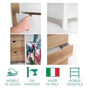 Cassettiera comodino MOBILE ITALY Bianco con 2 CASSETTI in legno 39x29xH45 cm organizer stile moderno minimalista del brand Lupia, categoria: Complementi d'arredo > Mobili, Cassettiere, Bauletti > Mobili, Cassettiere.