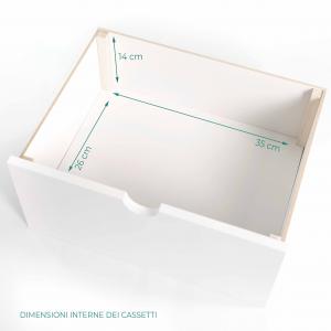 Cassettiera comodino MOBILE ITALY Bianco con 2 CASSETTI in legno 39x29xH45 cm organizer stile moderno minimalista del brand Lupia, categoria: Complementi d'arredo > Mobili, Cassettiere, Bauletti > Mobili, Cassettiere.