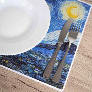 Tovagliette americane lavabili, set da 4 pezzi in PVC rettangolari 31x45 cm, decorate con tema VAN GOGH da tavola del brand Lupia, categoria: Tavola e cucina > Accessori per la Tavola > Tovagliette americane.