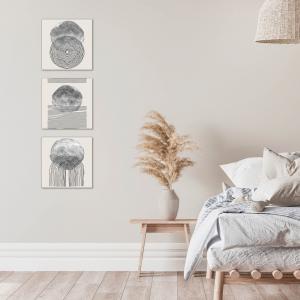 Set 3 pezzi Quadri su tela geometrico astratto grigio Canvas Day 38x38 cm LINES per soggiorno, capezzale camera da letto, cucina, ufficio del brand Lupia, categoria: Arredo e decorazioni > Quadri e Tele > Quadri su tela.