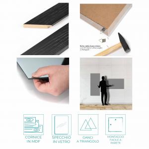 Lupia Specchio da parete moderno 59x79 cm con cornice multicolore BOSTON in legno, design shabby - Beige del brand Lupia, categoria: Complementi d'arredo > Specchi e specchiere > Specchi da parete.