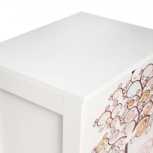 Cassettiera comodino MOBILE ITALY Bianco BANANA LEAVES BEIGE con 2 CASSETTI in legno 39x29xH45 cm organizer decorato con stampa del brand Lupia, categoria: Complementi d'arredo > Mobili, Cassettiere, Bauletti > Mobili, Cassettiere.