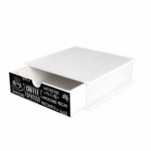 Contenitore Porta Capsule e Cialde caffÃ¨ Cassetto ORGANIZER White BLACKBOARD COFFEE 33x33 cm in legno del brand Lupia, categoria: Collezioni > BLACKBOARD Caffe' stile Lavagna > BLACKBOARD Caffe' stile lavagna.