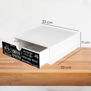 Contenitore Porta Capsule e Cialde caffÃ¨ Cassetto ORGANIZER White BLACKBOARD COFFEE 33x33 cm in legno del brand Lupia, categoria: Collezioni > BLACKBOARD Caffe' stile Lavagna > BLACKBOARD Caffe' stile lavagna.
