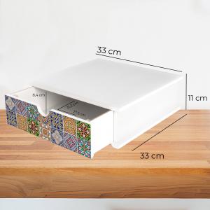 Contenitore Porta Capsule e Cialde caffÃ¨ Cassetto ORGANIZER White TILES 33x33 cm in legno del brand Lupia, categoria: Tavola e cucina > Portapane, Contenitori e Organizer > Organizer.