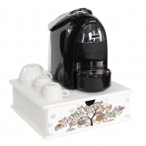 Contenitore Porta Capsule e Cialde caffÃ¨ Cassetto ORGANIZER White TREE WHITE 33x33 cm in legno Albero della vita del brand Lupia, categoria: Collezioni > TREE stile Albero della Vita > TREE stile Albero della Vita.
