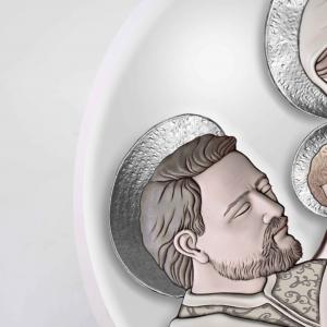 Bomboniera con Scatola bianca Quadretto in legno MEMORY Sacra Famiglia THE KISS CERAMIC GREY 15x21 cm, idea regalo per Matrimonio Cresima Comunione Battesimo Anniversario Compleanno del brand Lupia, categoria: Idee regalo e bomboniere > Bomboniere > Bomboniere Quadretti.