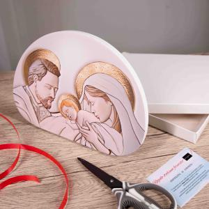 Bomboniera con Scatola bianca Quadro in legno MEMORY Sacra Famiglia THE KISS CERAMIC 29x42 cm, idea regalo per Matrimonio Cresima Comunione Battesimo Anniversario Compleanno del brand Lupia, categoria: Idee regalo e bomboniere > Bomboniere > Bomboniere Quadretti.