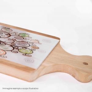 Bomboniera con Scatola bianca TAGLIERE in legno con vetro stampato IL SEGRETO E' 12x21 cm, idea regalo per Matrimonio Cresima Comunione Battesimo Anniversario Compleanno del brand Lupia, categoria: Idee regalo e bomboniere > Bomboniere > Bomboniere Taglieri decorativi.