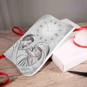 Bomboniera con Scatola bianca OROLOGIO GEA da parete o tavolo in legno stampato THE KISS SHABBY GREY 15x21 cm idea regalo per Matrimonio Cresima Comunione Battesimo Anniversario Compleanno del brand Lupia, categoria: Idee regalo e bomboniere > Bomboniere > Bomboniere Orologi.