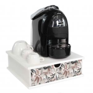 Contenitore Porta Capsule e Cialde caffÃ¨ Cassetto ORGANIZER White LEAVES MIX 33x33 cm in legno per casa, cucina, angolo bar ufficio del brand Lupia, categoria: Tavola e cucina > Portapane, Contenitori e Organizer > Organizer.