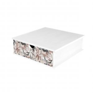 Contenitore Porta Capsule e Cialde caffÃ¨ Cassetto ORGANIZER White LEAVES MIX 33x33 cm in legno per casa, cucina, angolo bar ufficio del brand Lupia, categoria: Tavola e cucina > Portapane, Contenitori e Organizer > Organizer.