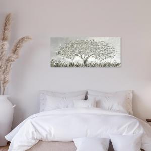 Lupia - Quadro Moderno BRILLANT con Glitter ALBERO GREY GLITTER | Stampa su Tela Poliestere | Decorazione Artigianale Italiana, Arte da Parete per Soggiorno e Ufficio | 65x149 cm, telaio Legno del brand Lupia, categoria: Arredo e decorazioni > Quadri e Tele > Quadri su tela.