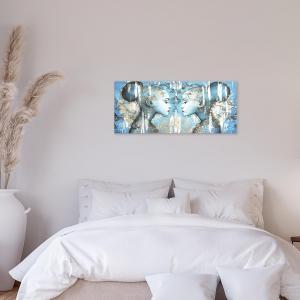 Lupia - Quadro Moderno BRILLANT con Glitter PROFILI | Stampa su Tela Poliestere | Decorazione Artigianale Italiana, Arte da Parete per Soggiorno e Ufficio | 52x122 cm, telaio Legno del brand Lupia, categoria: Arredo e decorazioni > Quadri e Tele > Quadri su tela.