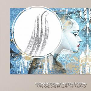 Lupia - Quadro Moderno BRILLANT con Glitter PROFILI | Stampa su Tela Poliestere | Decorazione Artigianale Italiana, Arte da Parete per Soggiorno e Ufficio | 65x149 cm, telaio Legno del brand Lupia, categoria: Arredo e decorazioni > Quadri e Tele > Quadri su tela.